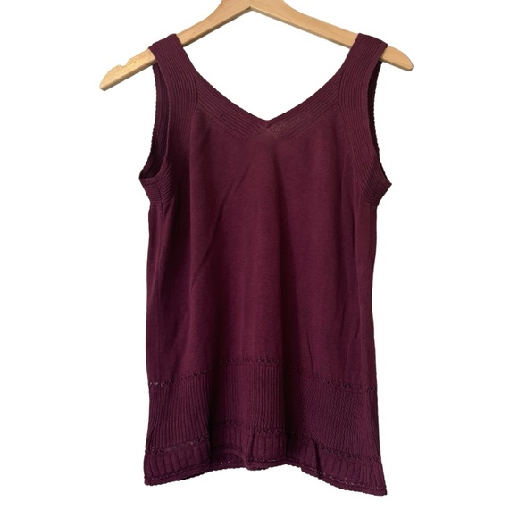 Eddie Bauer Dressy Silk Linen Blend Purple Knit Tank Top - Picture 2 of 11